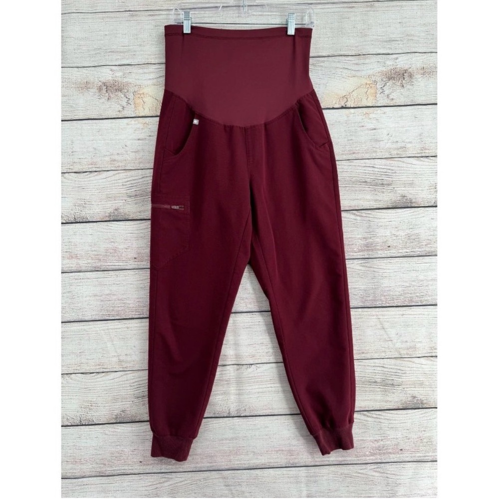 Figs Women's Maternity Burgundy Jogger Scrub Pants size Small